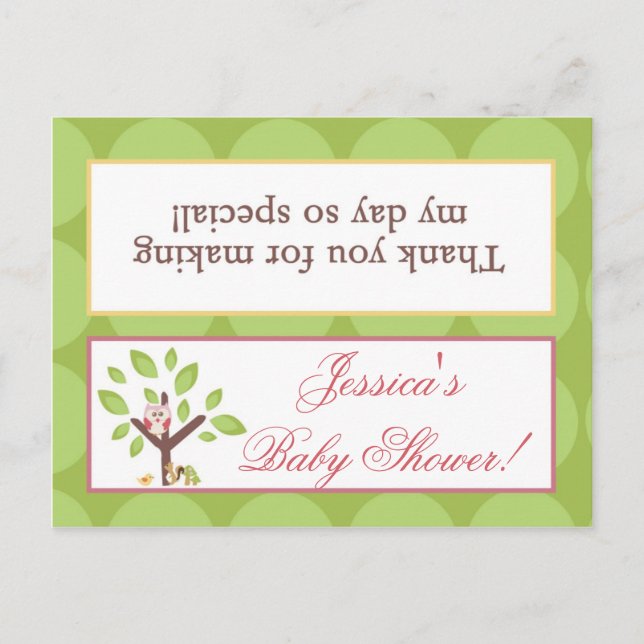 Goody Bag Toppers Liebe und Natur Girl Woodland Einladungspostkarte (Vorderseite)