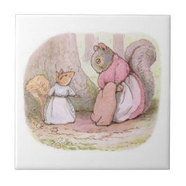 Goody und Mrs. Hackee (Eichhörnchen) (Beatrix Pott Fliese