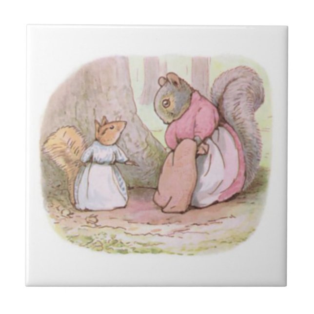 Goody und Mrs. Hackee (Eichhörnchen) (Beatrix Pott Fliese (Vorderseite)
