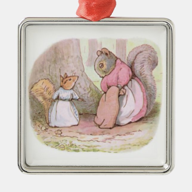 Goody und Mrs. Hackee (Eichhörnchen) (Beatrix Pott Ornament Aus Metall (Vorne)