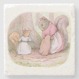 Goody und Mrs. Hackee (Eichhörnchen) (Beatrix Pott Steinuntersetzer