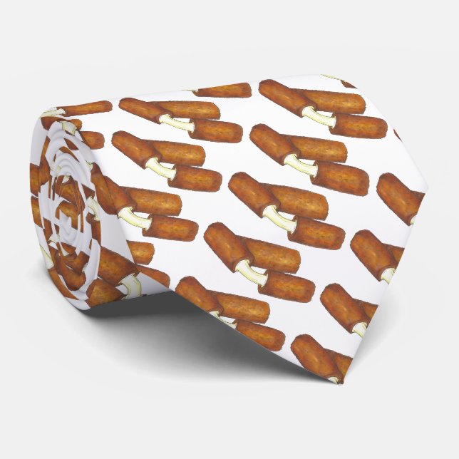 Gooey Fried Mozzarella Cheese Sticks Junk Food Krawatte (Gerollt)