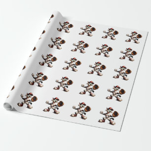 Goofy Cat Baseball Pitcher bricht auf Geschenkpapier