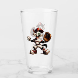 Goofy Cat Baseball Pitcher bricht auf Glas