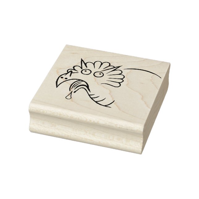 Goofy Dinosaur Triceratops Wood Art Briefmarke Gummistempel (Stempel)
