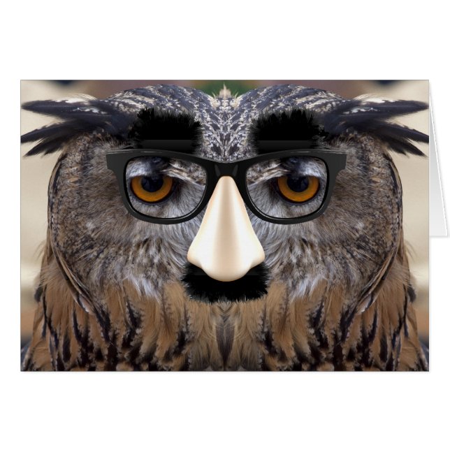 Goofy Eagle Owl mit Brille (Vorderseite (Horizontal))