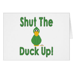 Goofy Green Duck die Ente hoch halten