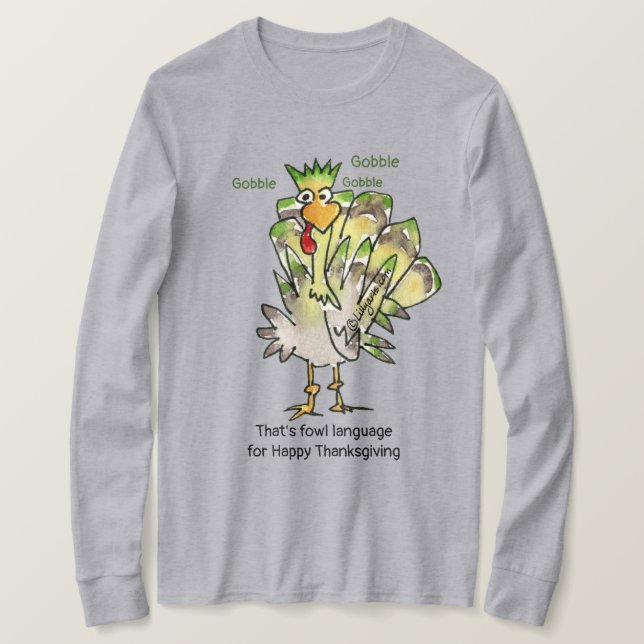 Goofy Green Turkey Gobble T Shirt (Design vorne)