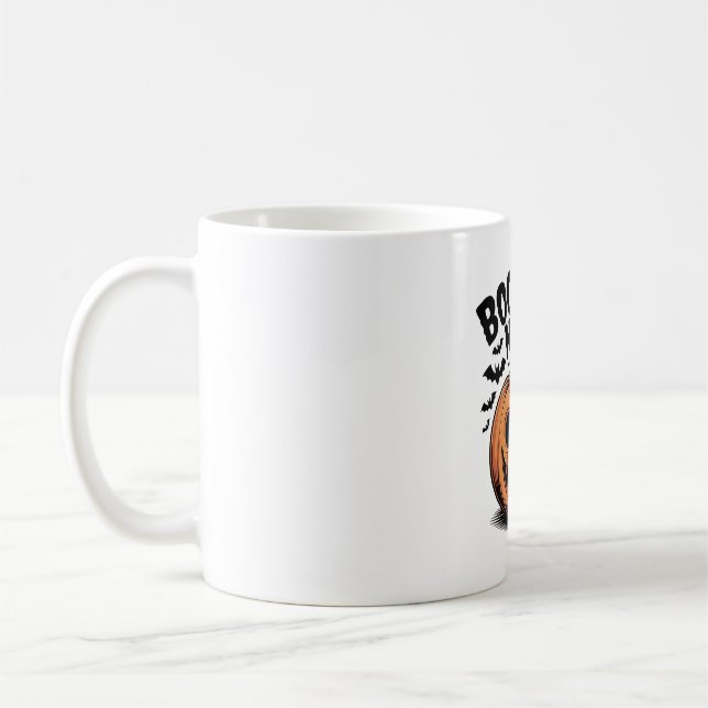 Goofy Jack-O’ Lantern Pumpkin Face Art Kaffeetasse (Links)