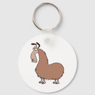 Goofy-Lama-Cartoon Schlüsselanhänger