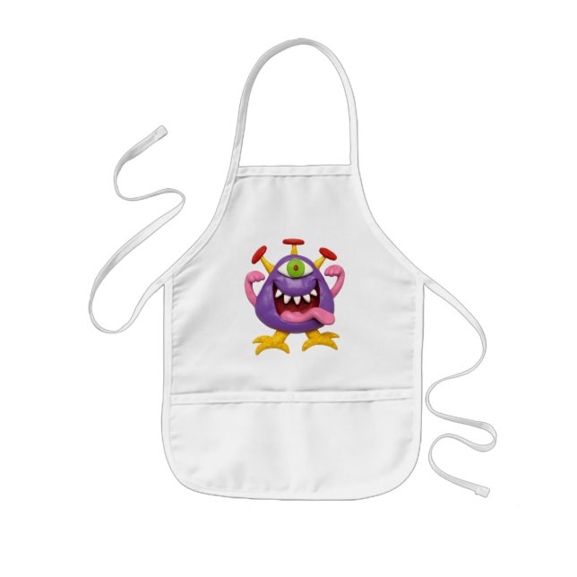 Goofy lila Monster Kinderschürze (Vorne)