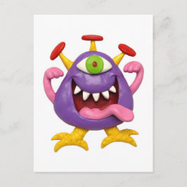 Goofy Lila Monster Postkarte