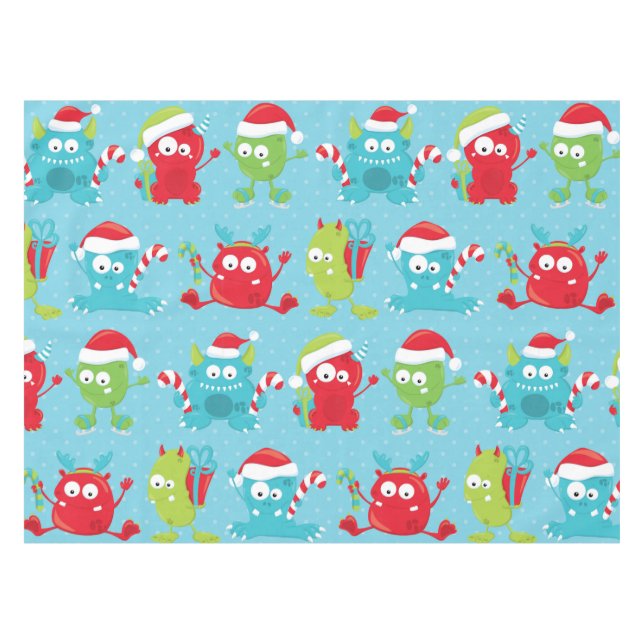 Goofy Monsters auf Blue Holiday Tableclout Tischdecke (Vorderseite (Horizontal))