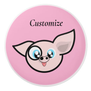 Goofy Pig lächelnd Thunder_Cove Keramikknauf