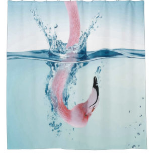 Goofy Pink Flamingo Duschvorhang