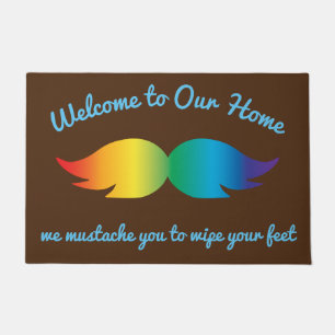 Goofy Rainbow Mustache Fußmatte