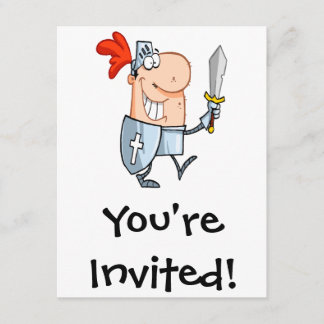 goofy Ritter in glänzender Rüstung mit Schwert-Car Einladung