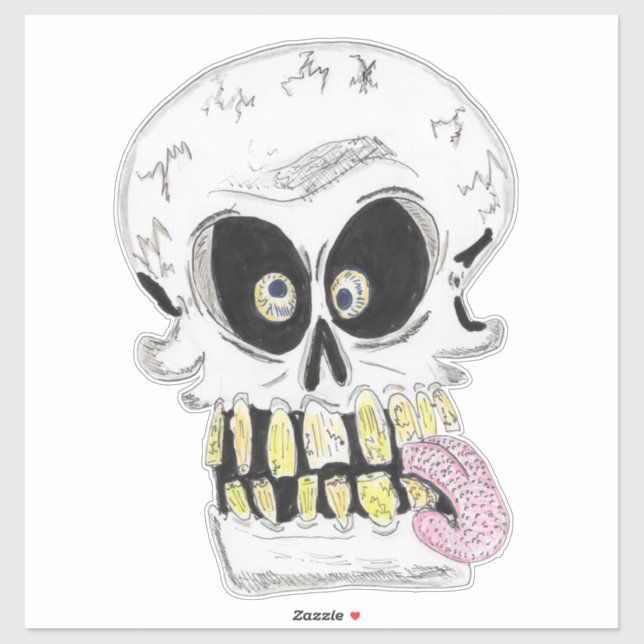 goofy skull skeleton face aufkleber (Blatt)