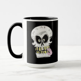 goofy skull skeleton face tasse