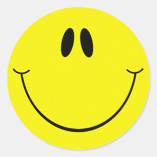 Goofy Smile Face Runder Aufkleber