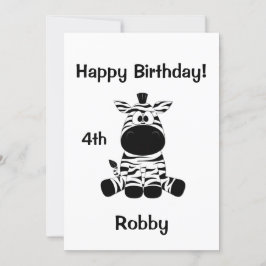 Goofy Zebra Geburtstagsparty Einladung