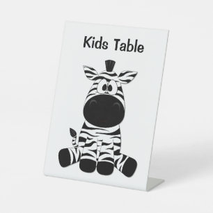 Goofy Zebra Kids Table Wedding Idee Sockelschild