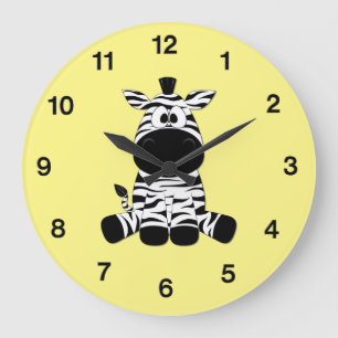 Goofy Zebra Yellow Große Wanduhr
