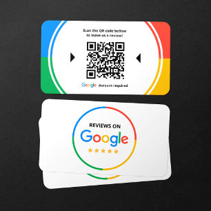 Google 5-Sterne-Bewertungen QR-Code Geschäftsbewer Visitenkarte