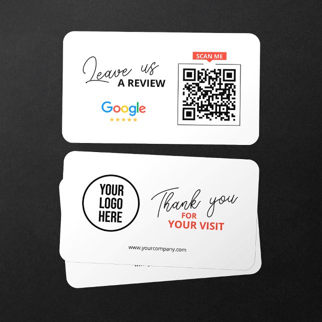 Google Bewerte uns QR-Code Geschäft Danke Visitenkarte (Von Creator hochgeladen)