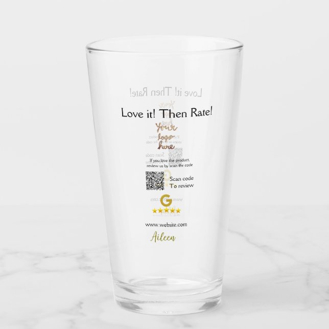 Google bewerten Sie uns Rezension Kauf Geschäfts Q Glas (Vorderseite)