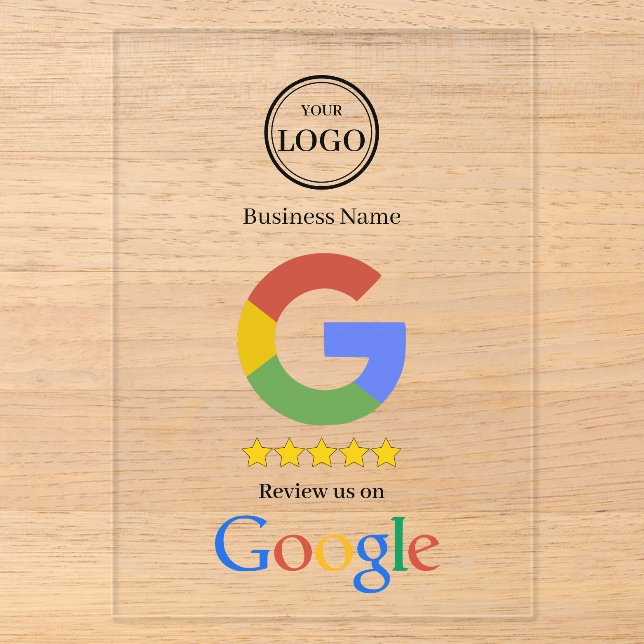 Google-Bewertung mit QR-Code-Link-Geschäftskarte Acryleinladungen (Vorderseite)