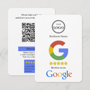 Google-Bewertung mit QR-Code-Link-Geschäftskarte Begleitkarte