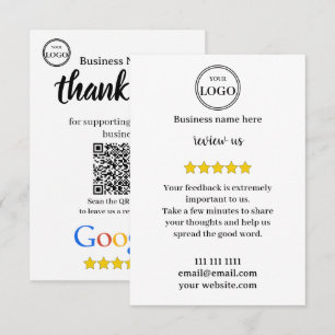 Google-Bewertung mit QR-Code-Link-Geschäftskarte Begleitkarte