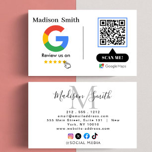Google-Bewertung mit QR-Code-Link Visitenkarte