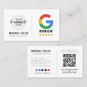 Google-Bewertung mit QR-Code-Link Visitenkarte
