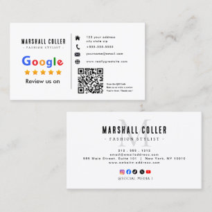Google-Bewertung mit QR-Code-Link Visitenkarte