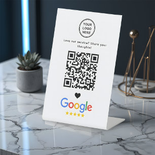 Google-Bewertung mit QR-Code Modern Minimalistisch Sockelschild