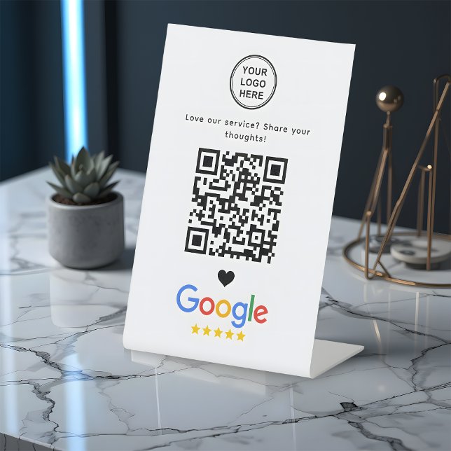 Google-Bewertung mit QR-Code Modern Minimalistisch Sockelschild (Von Creator hochgeladen)