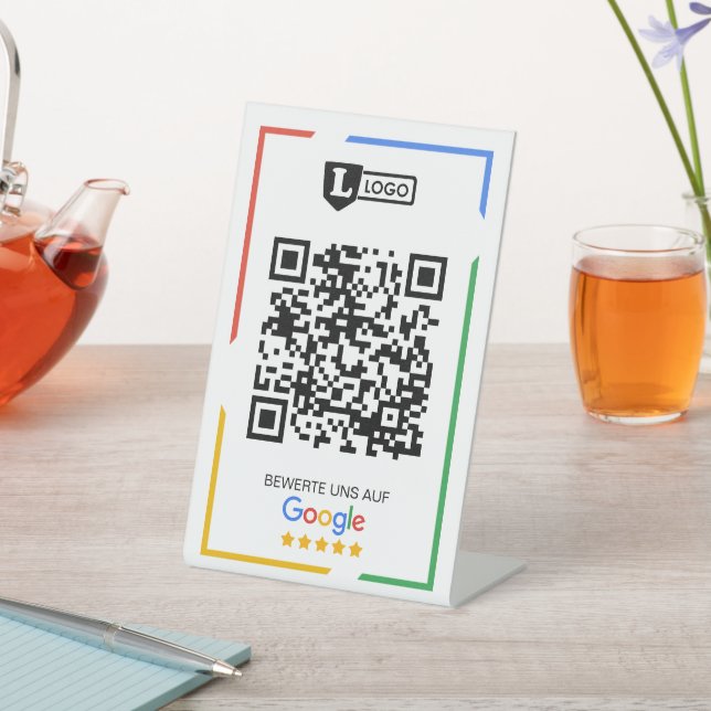 Google Bewertung mit QR-Code  Sockelschild (In SItu)