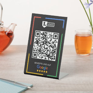 Google Bewertung mit QR-Code Sockelschild