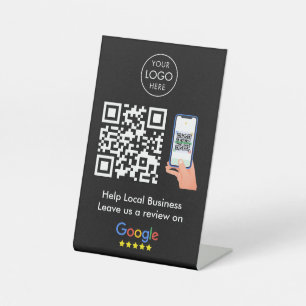 Google-Bewertungen Business Feedback Black QR Co Sockelschild