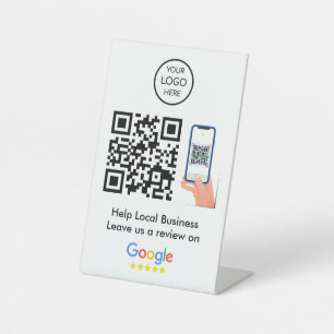 Google-Bewertungen Business Feedback QR Code Sockelschild