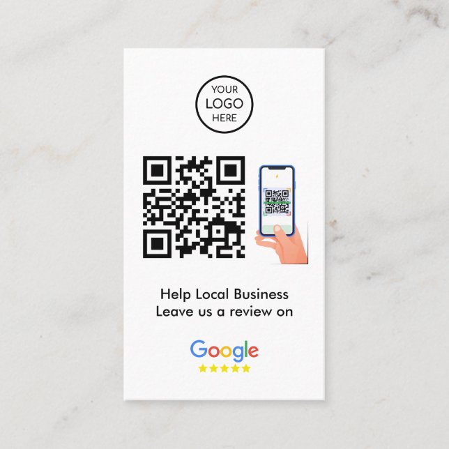 Google-Bewertungen | Business Feedback QR Code Visitenkarte (Vorderseite)