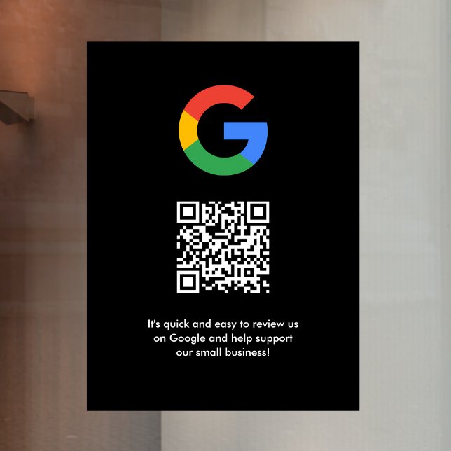 Google-Bewertungen | Business Review Link QR Code Fensteraufkleber (Gain Google reviews & grow your business with this editable  rating request window cling decal.)