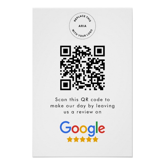 Google-Bewertungen | Business Review Link QR Code Poster (Vorderseite)