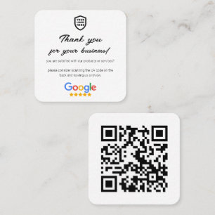 Google-Bewertungen   Business Review Link QR Code Quadratische Visitenkarte