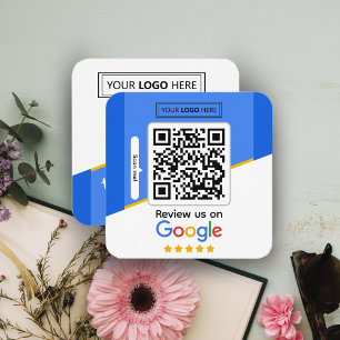 Google-Bewertungen Business Review Link QR Code Quadratische Visitenkarte