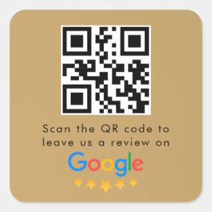 Google-Bewertungen   Business Review Link QR Code Quadratischer Aufkleber