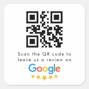 Google-Bewertungen Business Review Link QR Code Quadratischer Aufkleber
