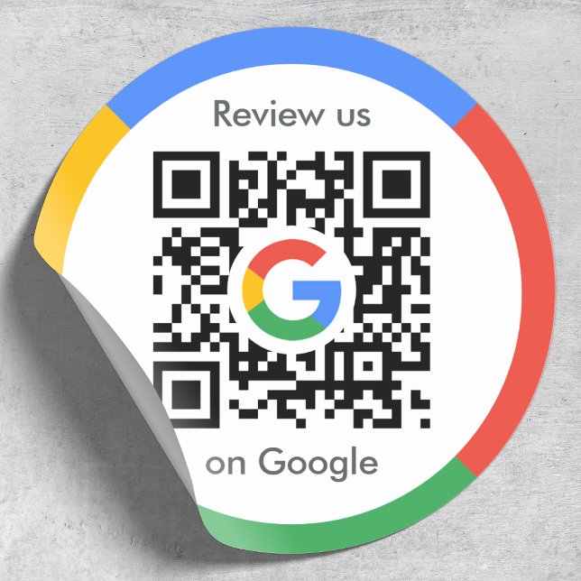 Google-Bewertungen | Business Review Link QR Code Runder Aufkleber (Gain Google reviews with this editable sticker template)